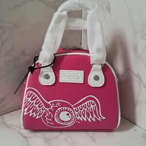 NEW Von Dutch Hot Pink Bowling Bag Purse with Shoulder Strap